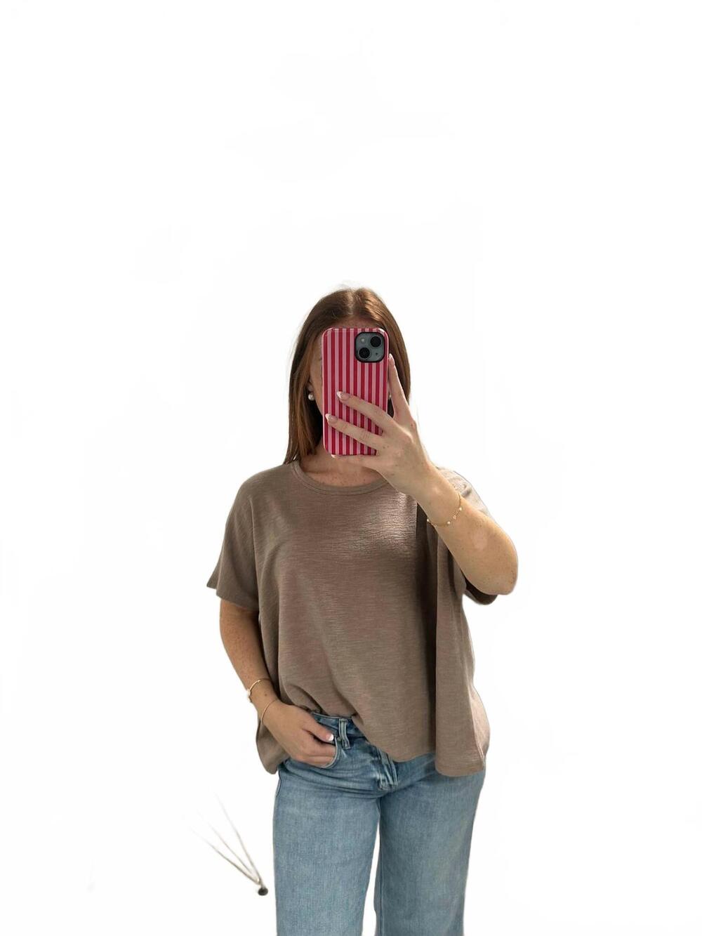 NEW ZENANA cotton oversize tee in mocha